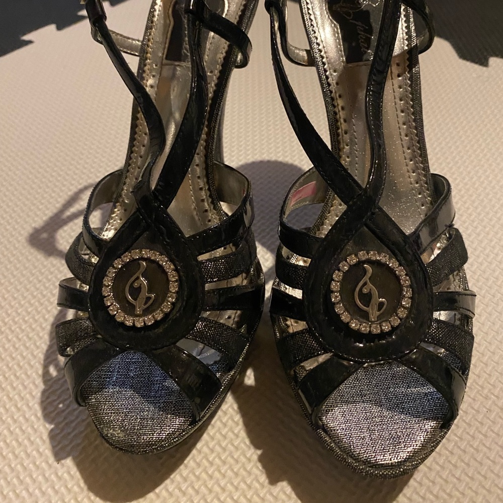Baby Phat black & silver dress heels size 6.5